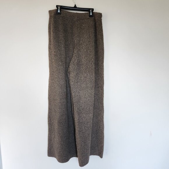 UpWest NWT Size M Comfy Cropped Ribbed Cardigan & Sweater Pant Set Brown Heather - Picture 13 of 15